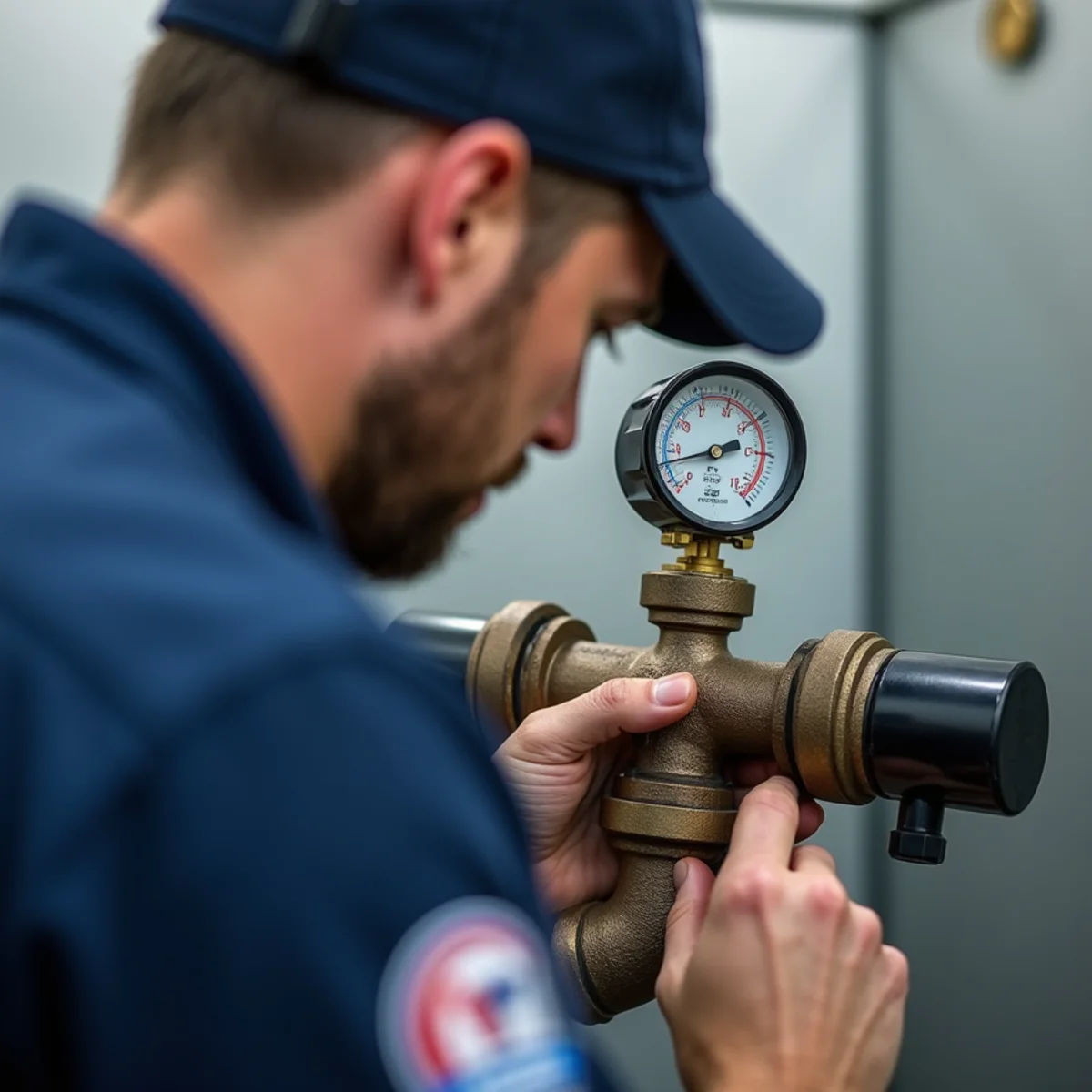 Testing commercial double-check RPZ backflow assembly with analog differential gauge