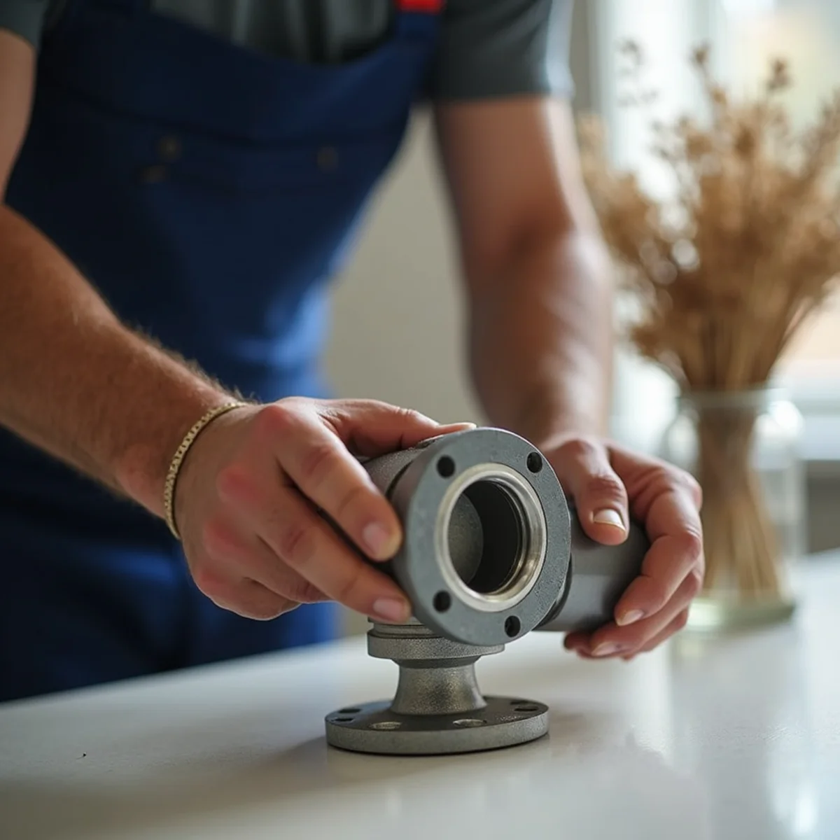 Installing silent spring-loaded check valve with rubber compression couplings