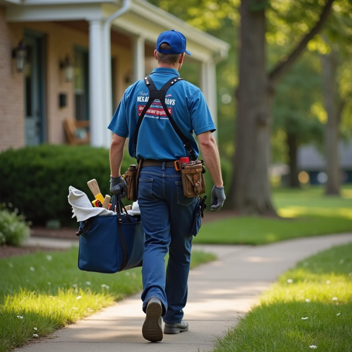 Plumbing technician servicing residential property in Baxter, IA