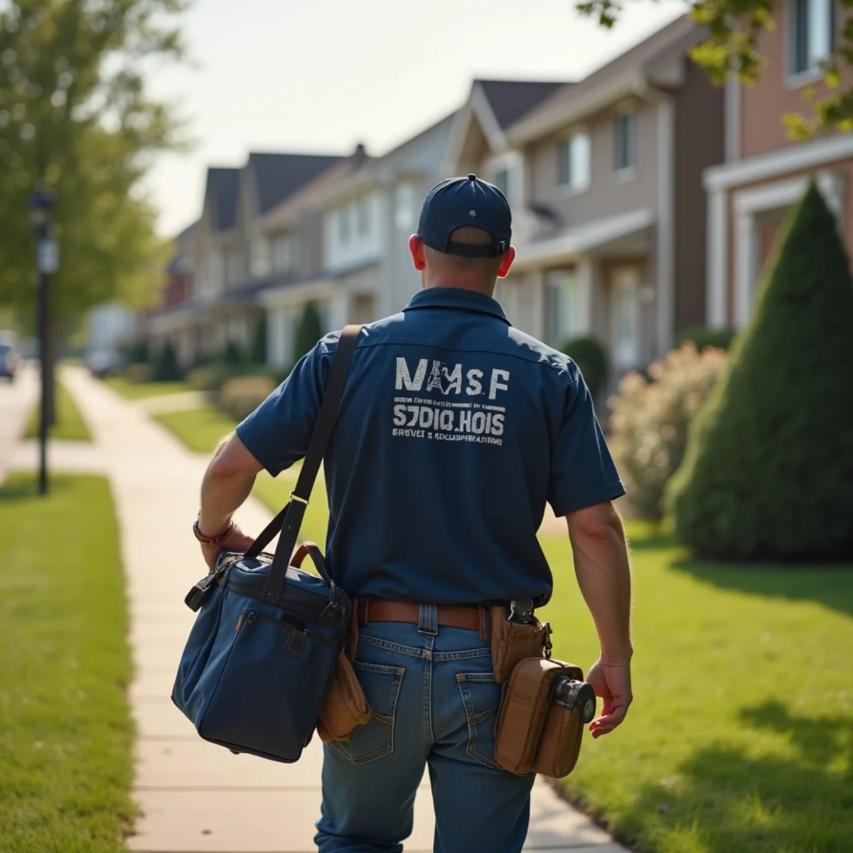 Plumbing technician servicing residential property in Des Moines, IA