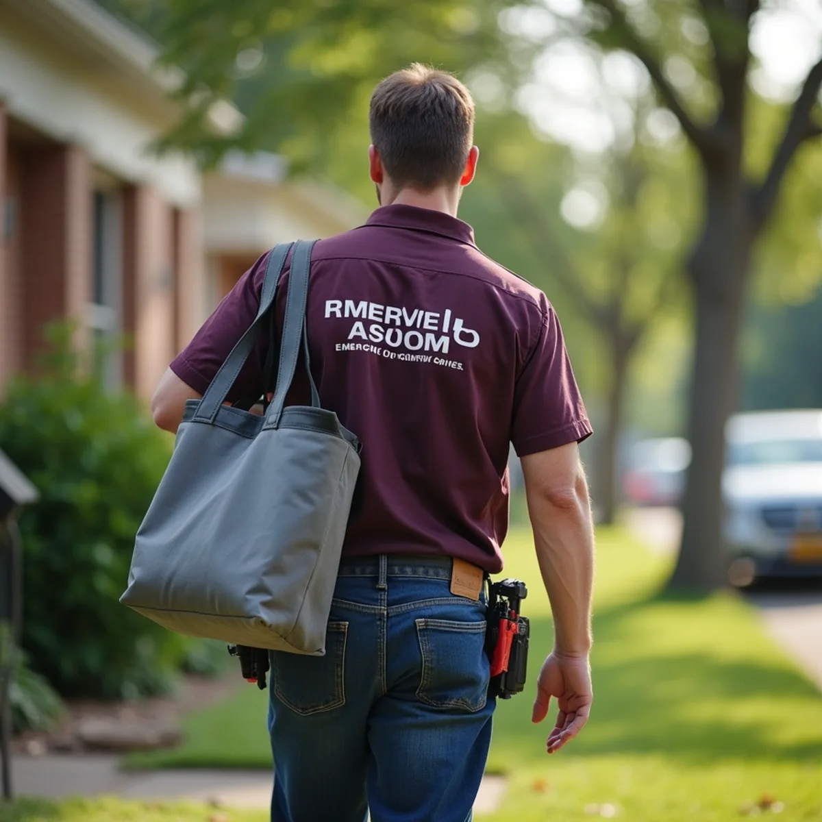 Plumbing technician servicing residential property in Grinnell, IA