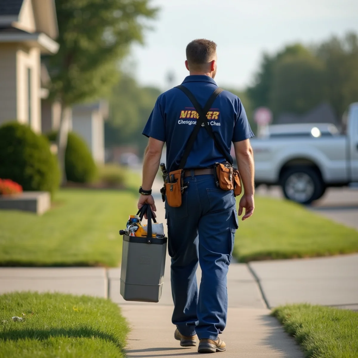 Plumbing technician servicing residential property in Jewell, IA
