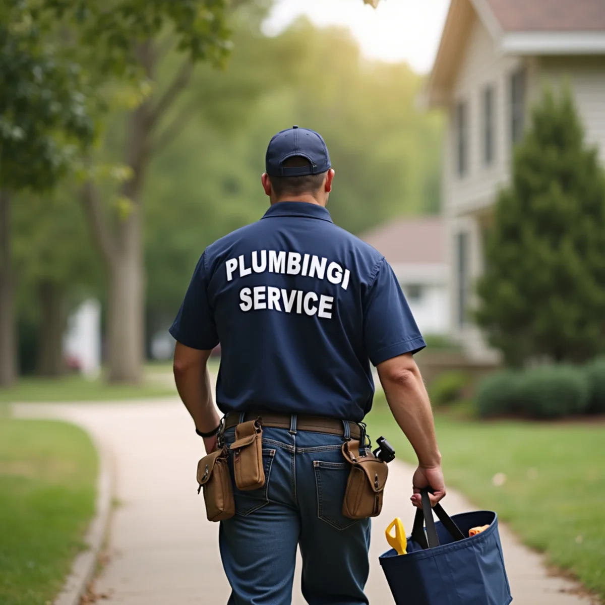 Plumbing technician servicing residential property in Knoxville, IA