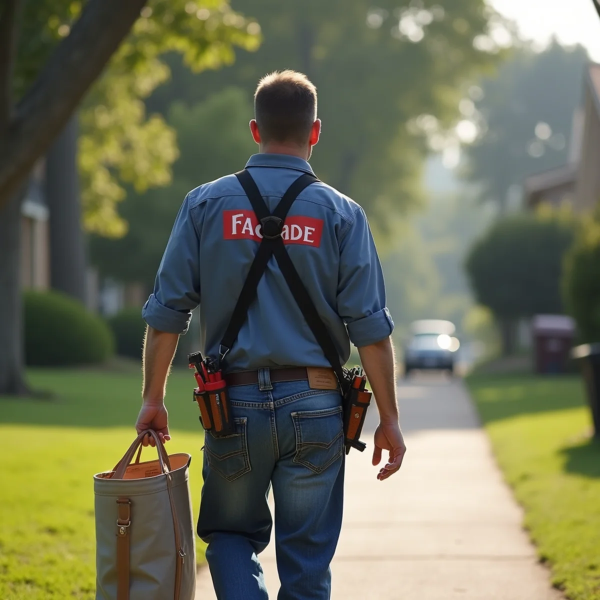 Plumbing technician servicing residential property in Maxwell, IA