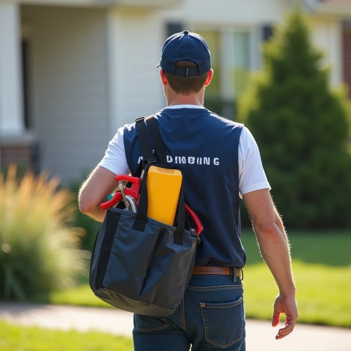 Plumbing technician servicing residential property in Oskaloosa, IA