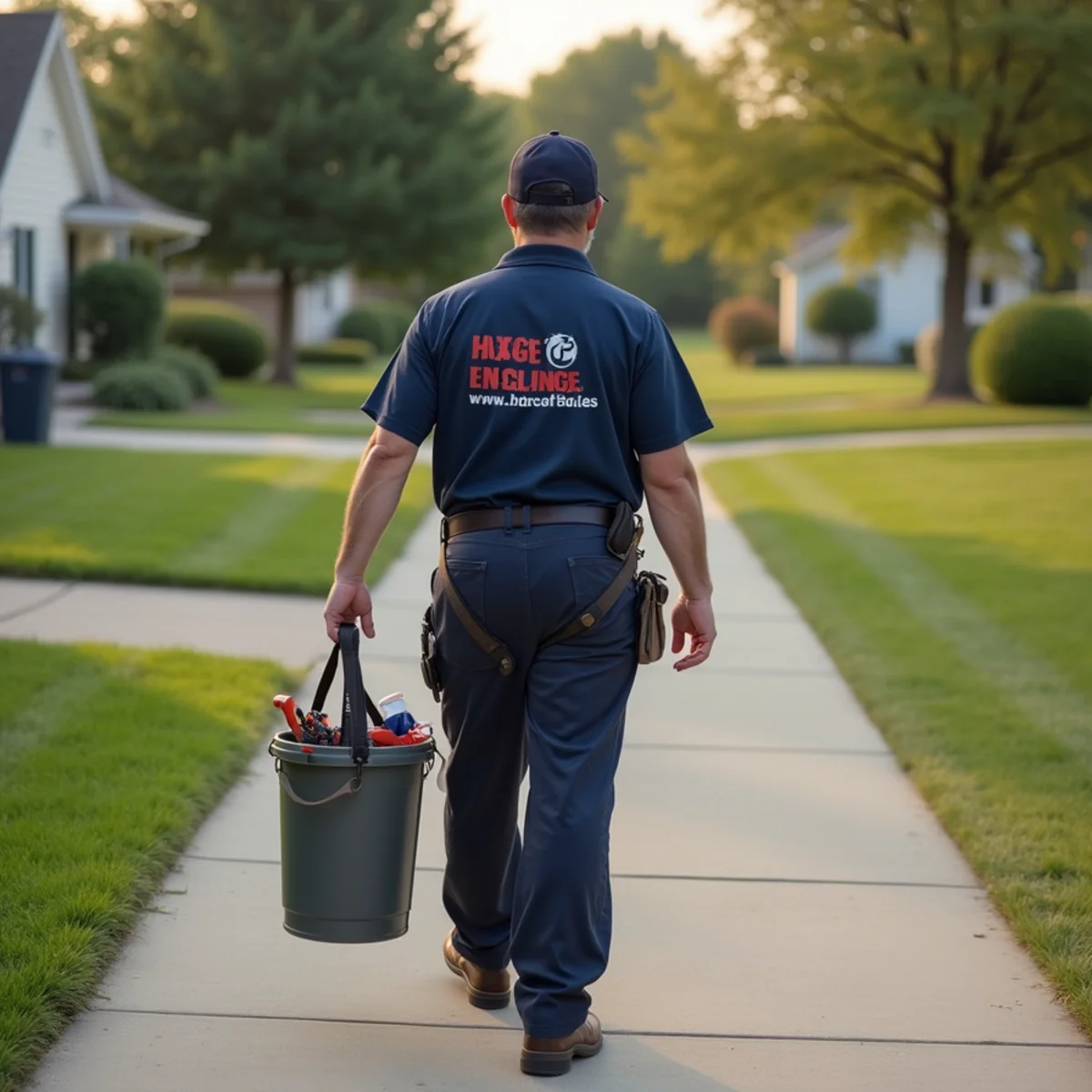 Plumbing technician servicing residential property in Slater, IA