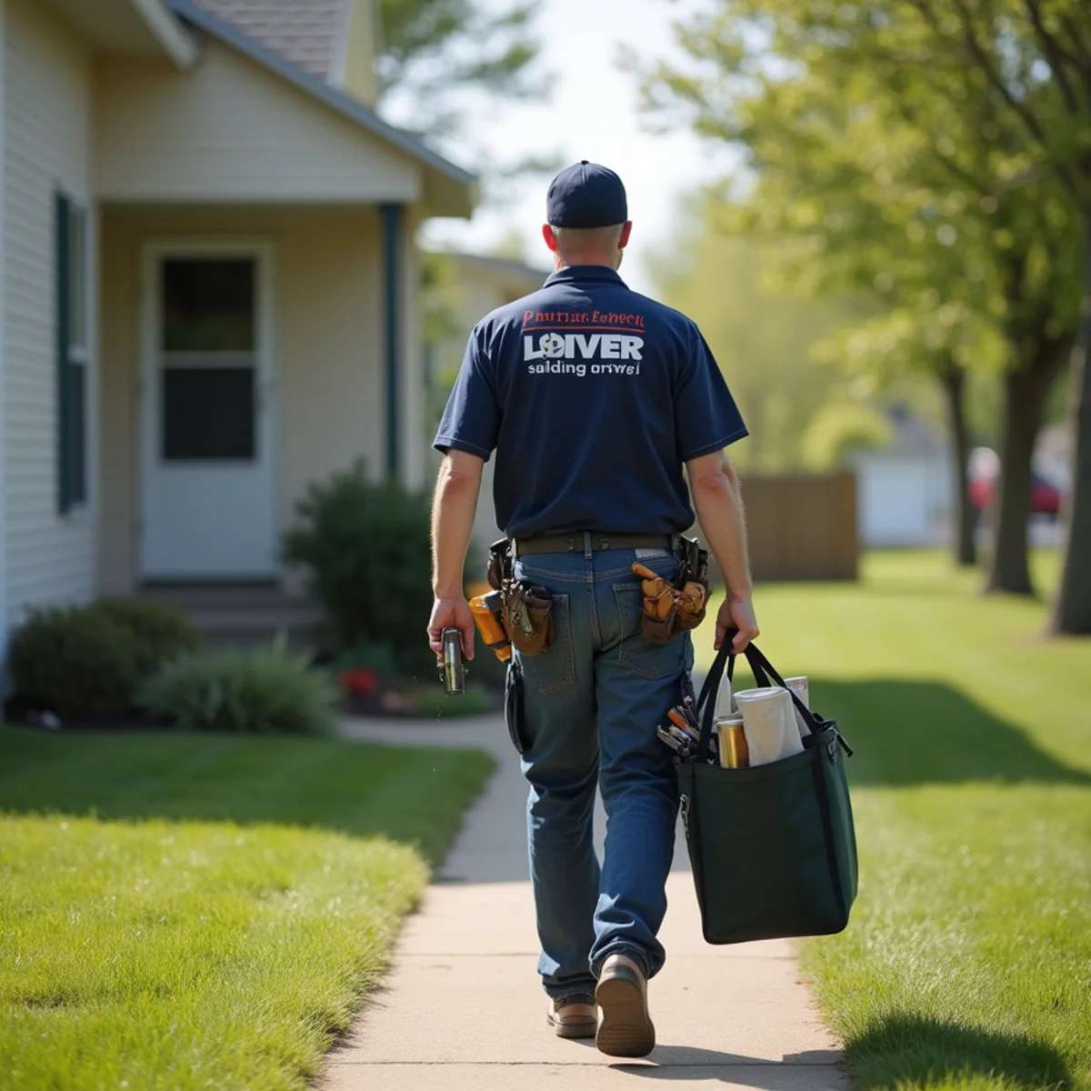 Plumbing technician servicing residential property in State Center, IA